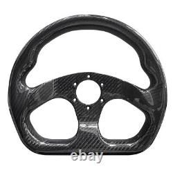 Hiwowsport Carbon Fiber Racing Steering Wheel Flat Bottom 320mm Diameter 6 Bolt