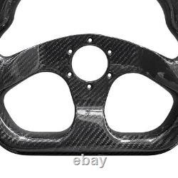 Hiwowsport Carbon Fiber Racing Steering Wheel Flat Bottom 320mm Diameter 6 Bolt