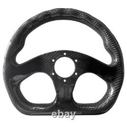 Hiwowsport Carbon Fiber Racing Steering Wheel Flat Bottom 320mm Diameter 6 Bolt