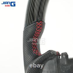Hydro Dip Carbon Fiber Sport Flat Steering Wheel For 2008-2013 Infiniti G37 G37X