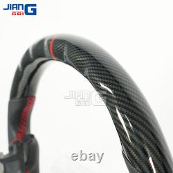 Hydro Dip Carbon Fiber Sport Flat Steering Wheel For 2008-2013 Infiniti G37 G37X