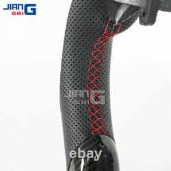 Hydro Dip Carbon Fiber Sport Flat Steering Wheel For 2008-2013 Infiniti G37 G37X