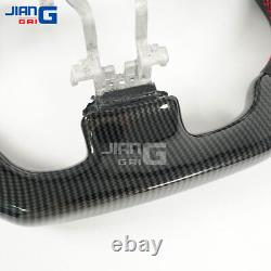 Hydro Dip Carbon Fiber Sport Flat Steering Wheel For 2008-2013 Infiniti G37 G37X