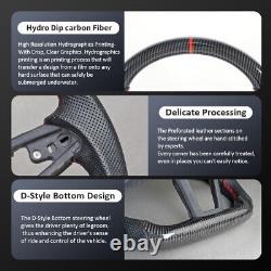 Hydro Dip Carbon Fiber Steering Wheel Fit 2006-2009 Pontiac Solstice Red Line