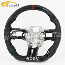 Hydro Dip Carbon Fiber Steering Wheel Fit 2018-2023 Ford Mustang GT With Trim
