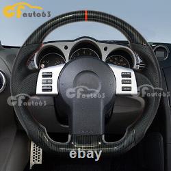 Hydro Dip Carbon Fiber Steering Wheel Fit For 2003-2009 Nissan 350z Fairlady Z