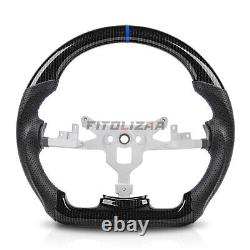 Hydro Dip Carbon Fiber Steering Wheel For Chevy Corvette C6 2006-11 Blue Lines