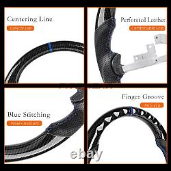 Hydro Dip Carbon Fiber Steering Wheel For Chevy Corvette C6 2006-11 Blue Lines