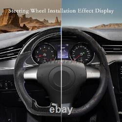 Hydro Dip Carbon Fiber Steering Wheel For Chevy Corvette C6 2006-11 Blue Lines