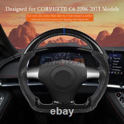 Hydro Dip Carbon Fiber Steering Wheel For Chevy Corvette C6 2006-11 Blue Lines