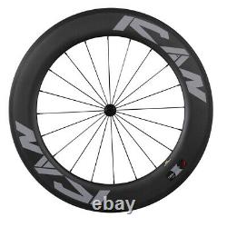 ICAN 86mm 700C Road Bike/Triathlon Carbon Clincher Tubeless Ready Wheelset in US