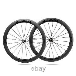 ICAN Alpha 50C Carbon Road Bike Wheelset 700C Clincher Tubeless Ready 25mm width