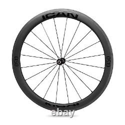 ICAN Alpha 50C Carbon Road Bike Wheelset 700C Clincher Tubeless Ready 25mm width
