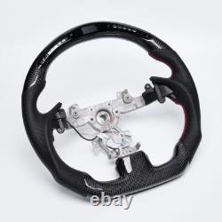 LED Carbon Fiber Perforated Leather Steering Wheel Fit INFINITI G37 2007-2013