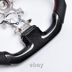 LED Carbon Fiber Perforated Leather Steering Wheel Fit INFINITI G37 2007-2013