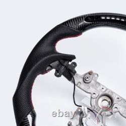 LED Carbon Fiber Perforated Leather Steering Wheel Fit INFINITI G37 2007-2013