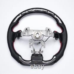 LED Carbon Fiber Perforated Leather Steering Wheel Fit INFINITI G37 2007-2013