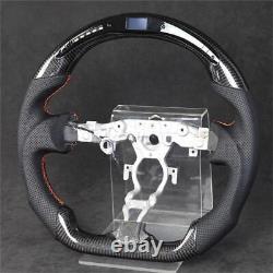 LED Carbon Fiber Perforated Leather Steering Wheel For 2008-2019 Nissan 370z