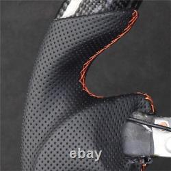 LED Carbon Fiber Perforated Leather Steering Wheel For 2008-2019 Nissan 370z