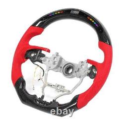 LED Carbon Fiber Race Display Steering Wheel Preforated Leather for Toyota Camry
