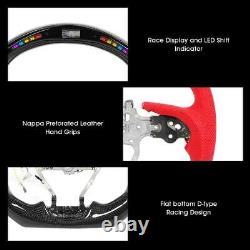 LED Carbon Fiber Race Display Steering Wheel Preforated Leather for Toyota Camry