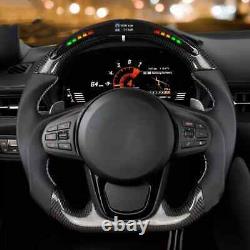 LED Carbon Fiber Smooth Leather Steering Wheel Fit 2020+ Supra GR A90 MKV