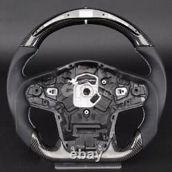 LED Carbon Fiber Smooth Leather Steering Wheel Fit 2020+ Supra GR A90 MKV