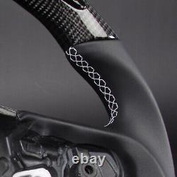 LED Carbon Fiber Smooth Leather Steering Wheel Fit 2020+ Supra GR A90 MKV