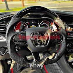 LED Carbon Fiber Steering Wheel For 2015-2023 dod-ge charger widebody hellcat