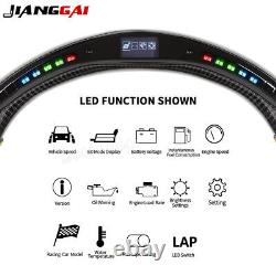 LED Carbon Fiber Steering Wheel Perforated Leather For 14-21 Jeep Grand Cherokee