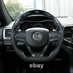 LED Carbon Fiber Steering Wheel for 2014-2021 JEEP Grand Cherokee with Paddles