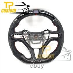 LED Carbon Fiber Steering Wheel for Honda 8th Civic Si Couple Sedan 2006-2011