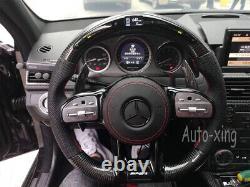 LED Carbon Fiber Steering Wheel for Mercedes-Benz AMG G63 C63 E Old to New 2003+