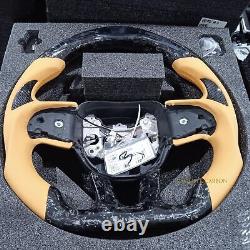 LED Forged Carbon Fiber Steering Wheel Fit Dodge Challenger Durango SRT 2015+