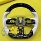 LED Forged Carbon Fiber Steering Wheel Fit Ford Mustang GT 2015-2023 with Trim