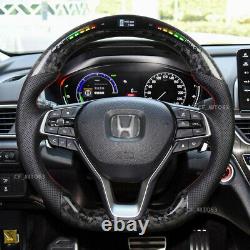 LED Forged Carbon Fiber Steering Wheel fit for 10th-Gen Honda Accord Insight