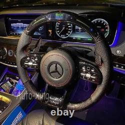 LED/LCD Carbon Fiber Steering Wheel for Mercedes-Benz AMG E300 C63 W204 W205 13+