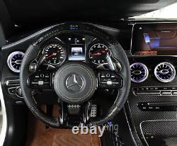 LED/LCD Carbon Fiber Steering Wheel for Mercedes-Benz AMG E300 C63 W204 W205 13+