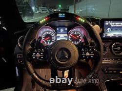 LED/LCD Carbon Fiber Steering Wheel for Mercedes-Benz AMG E300 C63 W204 W205 13+