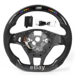 LED Performance Carbon Fiber Race Display Steering Wheel Preforated Leather