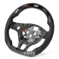 LED Performance Carbon Fiber Race Display Steering Wheel Preforated Leather