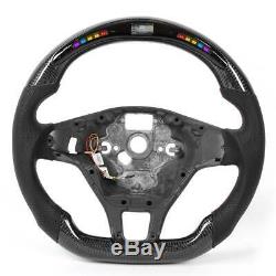 LED Performance Carbon Fiber Race Display Steering Wheel Preforated Leather