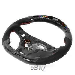 LED Performance Carbon Fiber Race Display Steering Wheel Preforated Leather