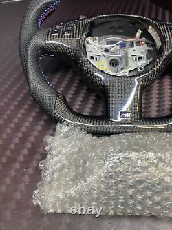 LED Performance Steering Wheel Tri Stitching BMW E46 / M3 Carbon Fiber + Trim