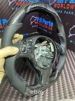 LED Performance Steering Wheel Tri Stitching BMW E46 / M3 Carbon Fiber + Trim