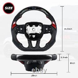 LOSCHEN Carbon Fiber LED Steering Wheel For Dodge Challenger SRT Durango 2015-23