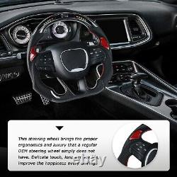 LOSCHEN Carbon Fiber LED Steering Wheel For Dodge Challenger SRT Durango 2015-23