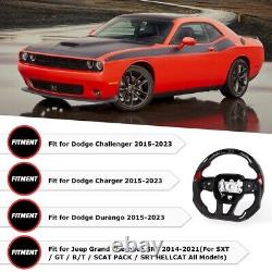 LOSCHEN Carbon Fiber LED Steering Wheel For Dodge Challenger SRT Durango 2015-23