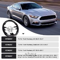 LOSCHEN Carbon Fiber LED Steering Wheel For Ford Mustang EcoBoost GT 2015-2017