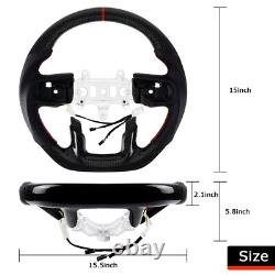 LOSCHEN Real Carbon Fiber Steering Wheel For Dodge RAM 1500 2018 2024 withHeated